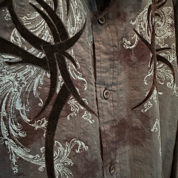 Helix Long Sleeve Button Up Men's Blue Velvet Graphics Shirt Sz M NEW - Picture 4 of 7